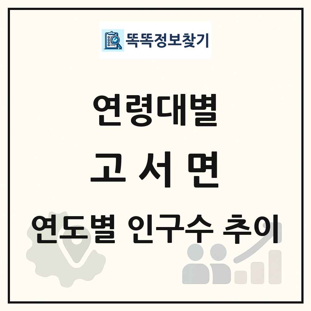 고서면 생애주기별 인구수 링크 그림